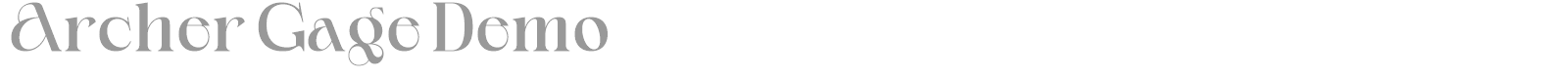 Archer Gage font preview